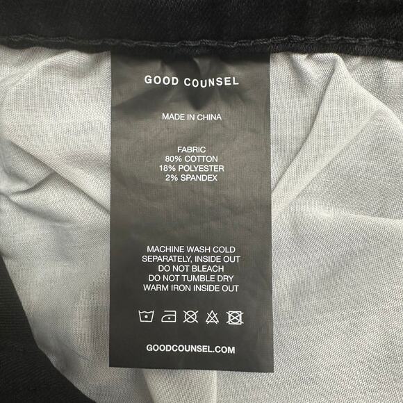 Good Counsel Men's 46 x 34 Black Malone Stretch Jeans Casual Denim Pants - Picture 6 of 6